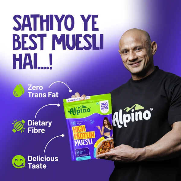 Alpino High Protein Muesli Dark Chocolate 400G - Image 2