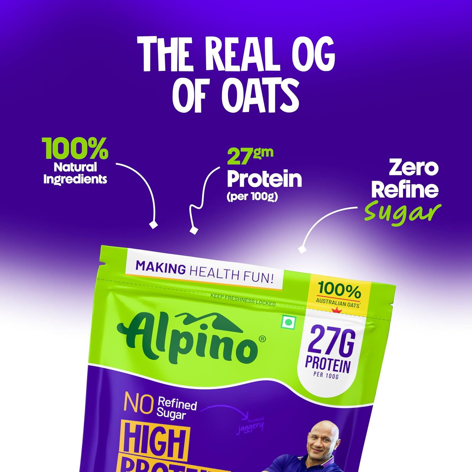 ALPINO 27g High Protein Oats Dark Chocolate 400g - Image 5