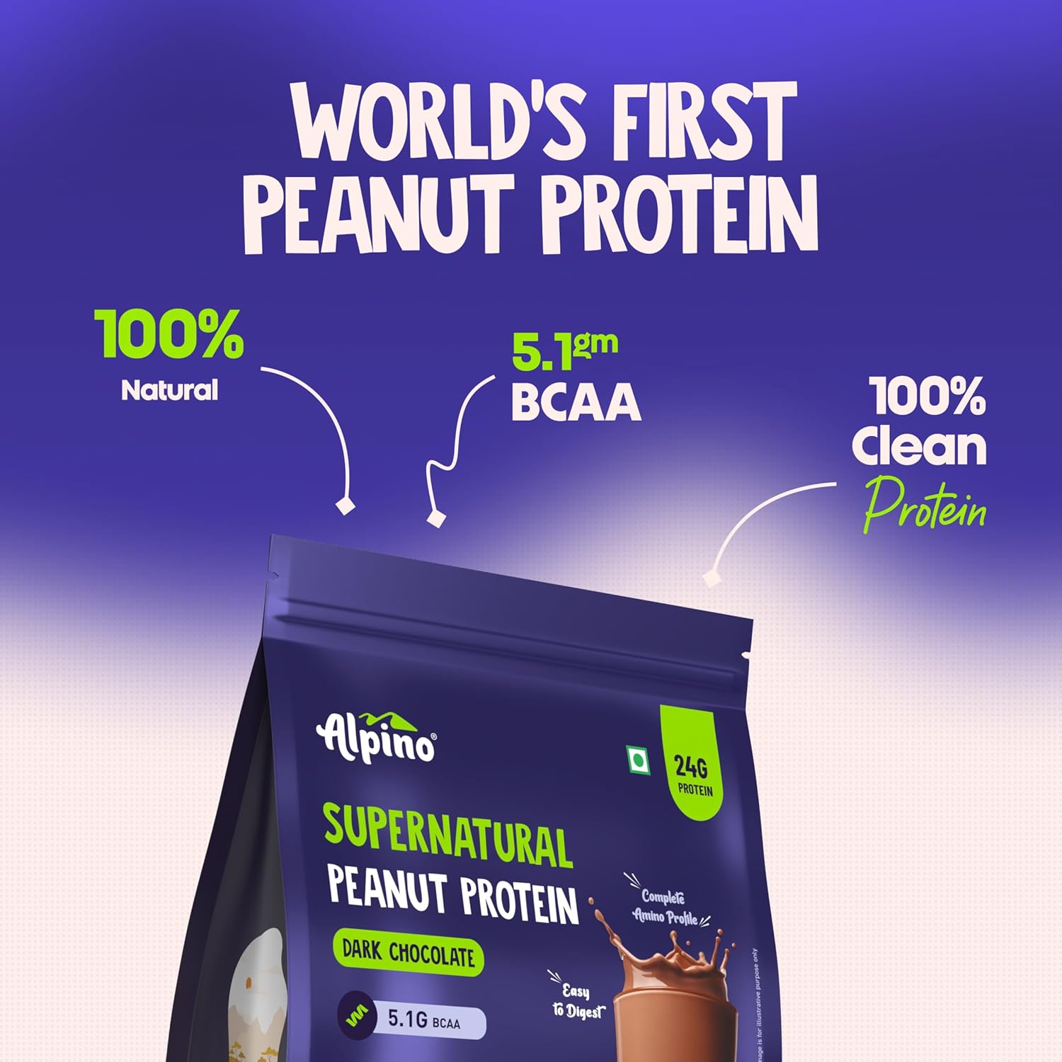ALPINO Supernatural Peanut Protein Powder Dark Chocolate 1kg - Image 5