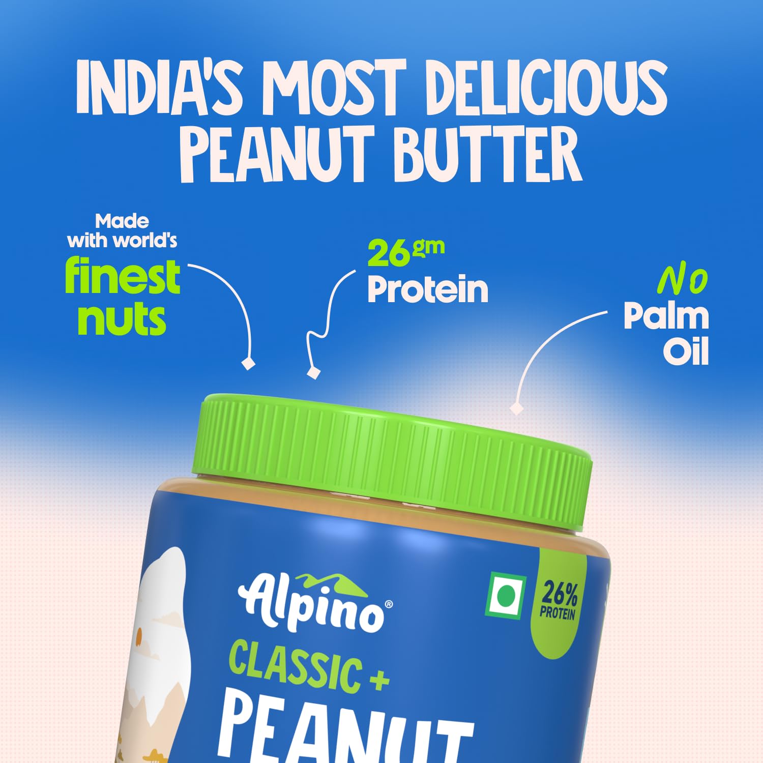 Alpino Classic+ Peanut Butter Crunch 1 KG | 90% Roasted Peanuts - Image 2