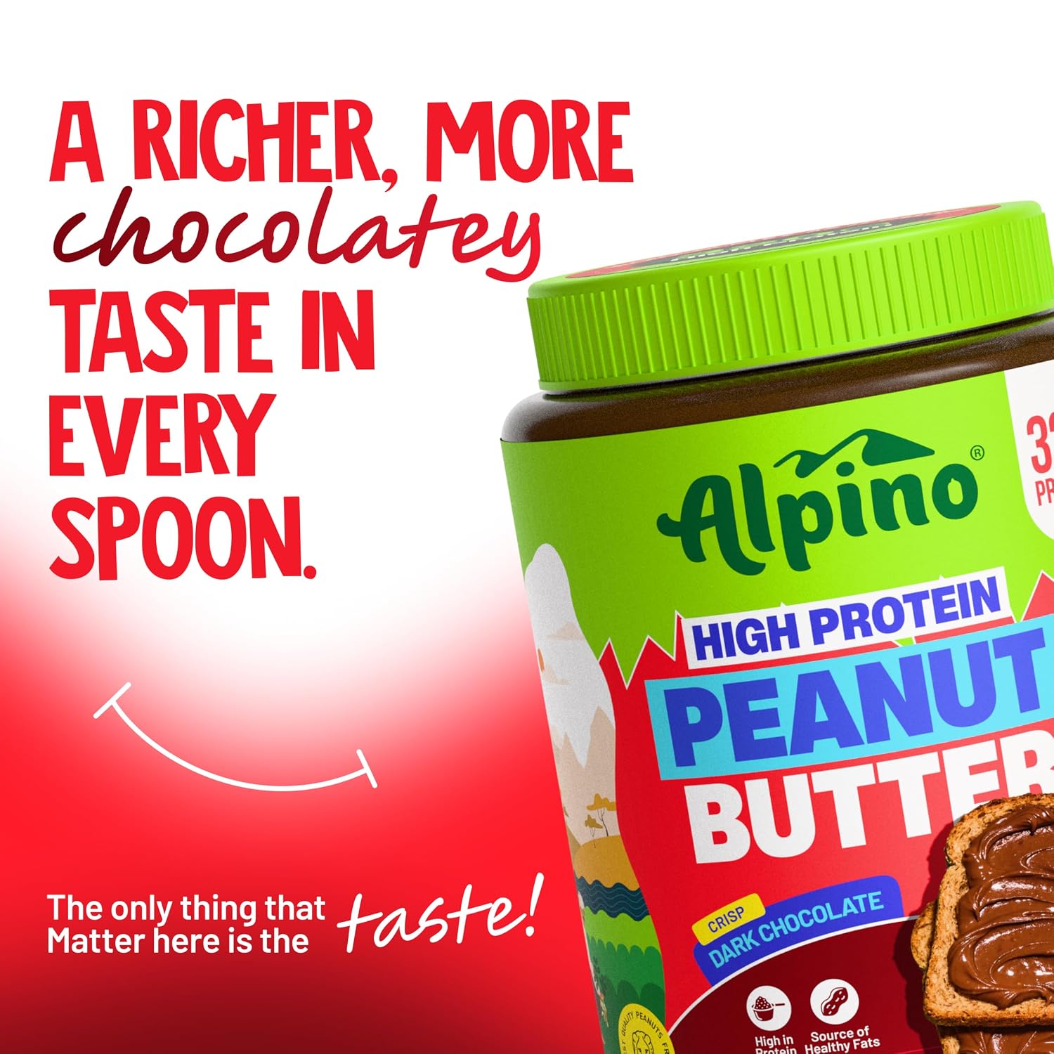 Alpino High Protein Dark Chocolate Peanut Butter Crisp 1 KG - Image 2