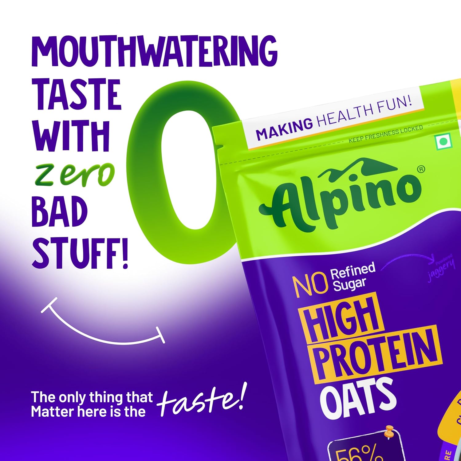 ALPINO 27g High Protein Oats Dark Chocolate 400g - Image 3
