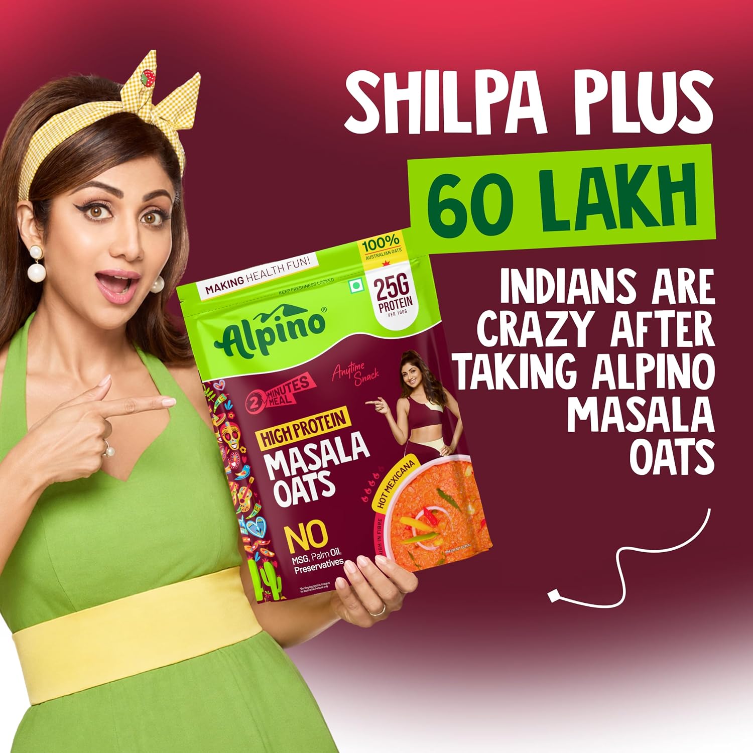 Alpino High Protein Masala Oats – Hot Mexicana (400g) - Image 5