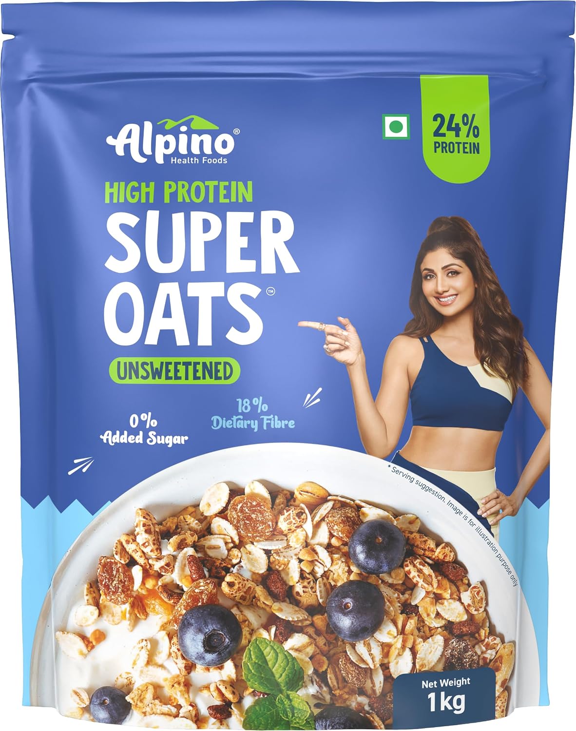 ALPINO 24% High Protein Super Rolled Oats Unsweetened 1kg