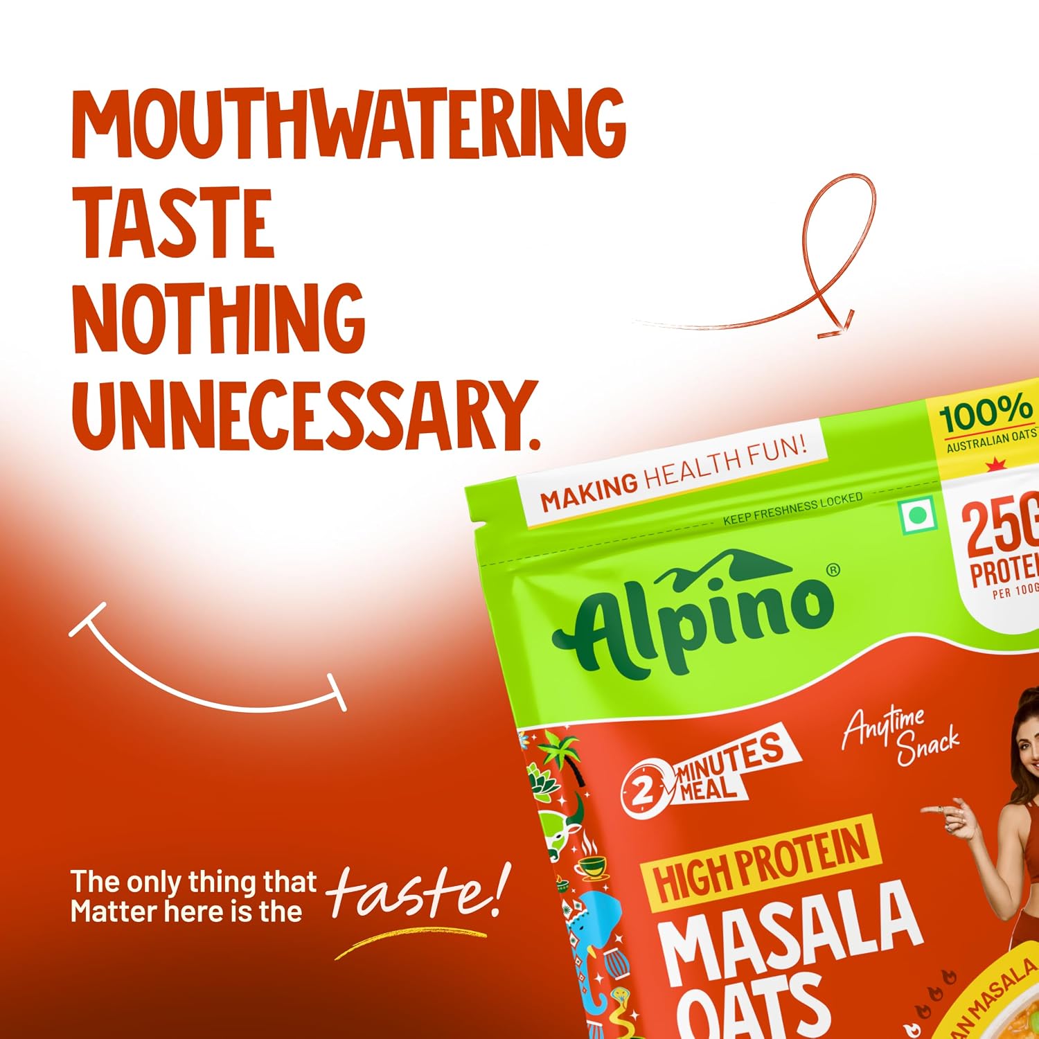 Alpino High Protein Masala Oats – Indian Masala 400G - Image 5