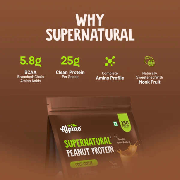 Alpino Supernatural Peanut Protein Powder Cold Coffee 1kg - Image 5