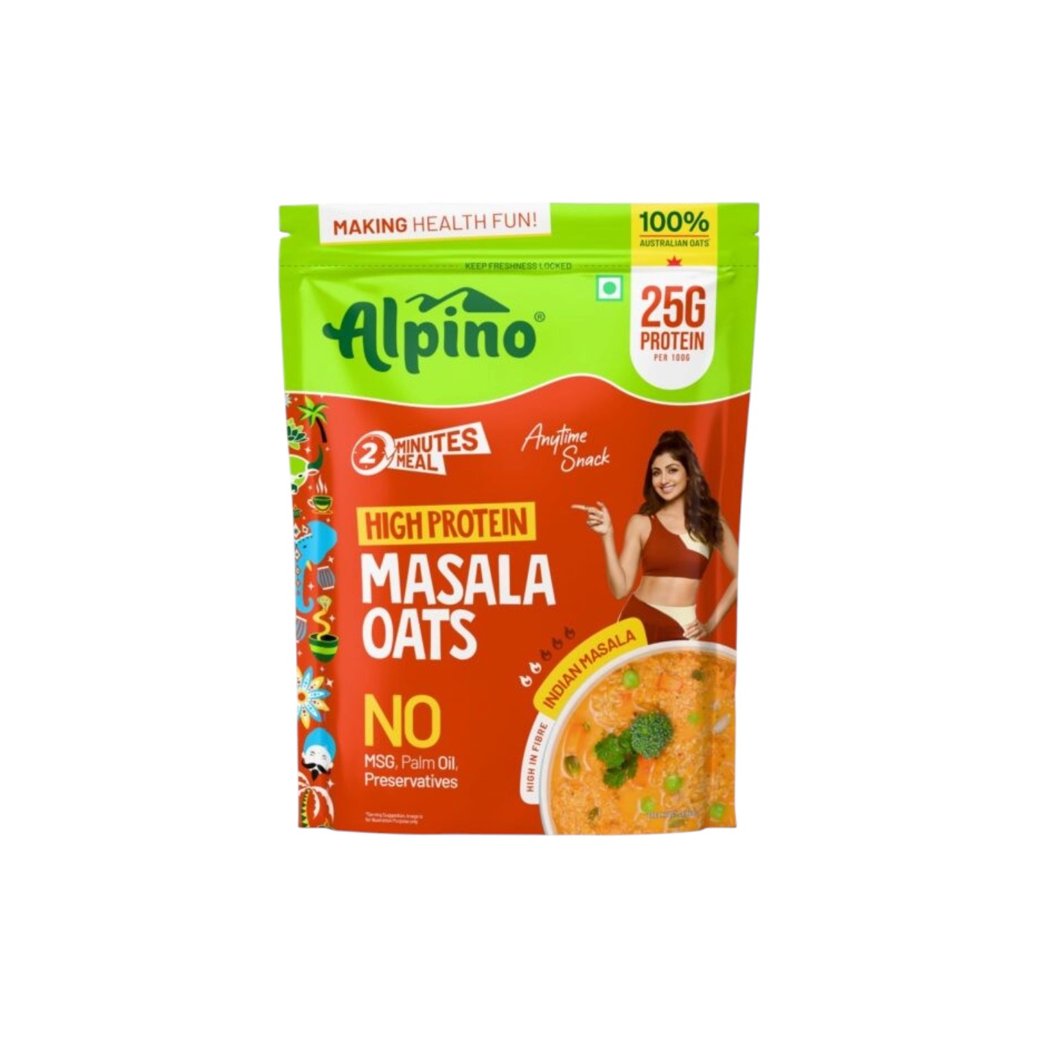 Alpino High Protein Masala Oats – Indian Masala 400G