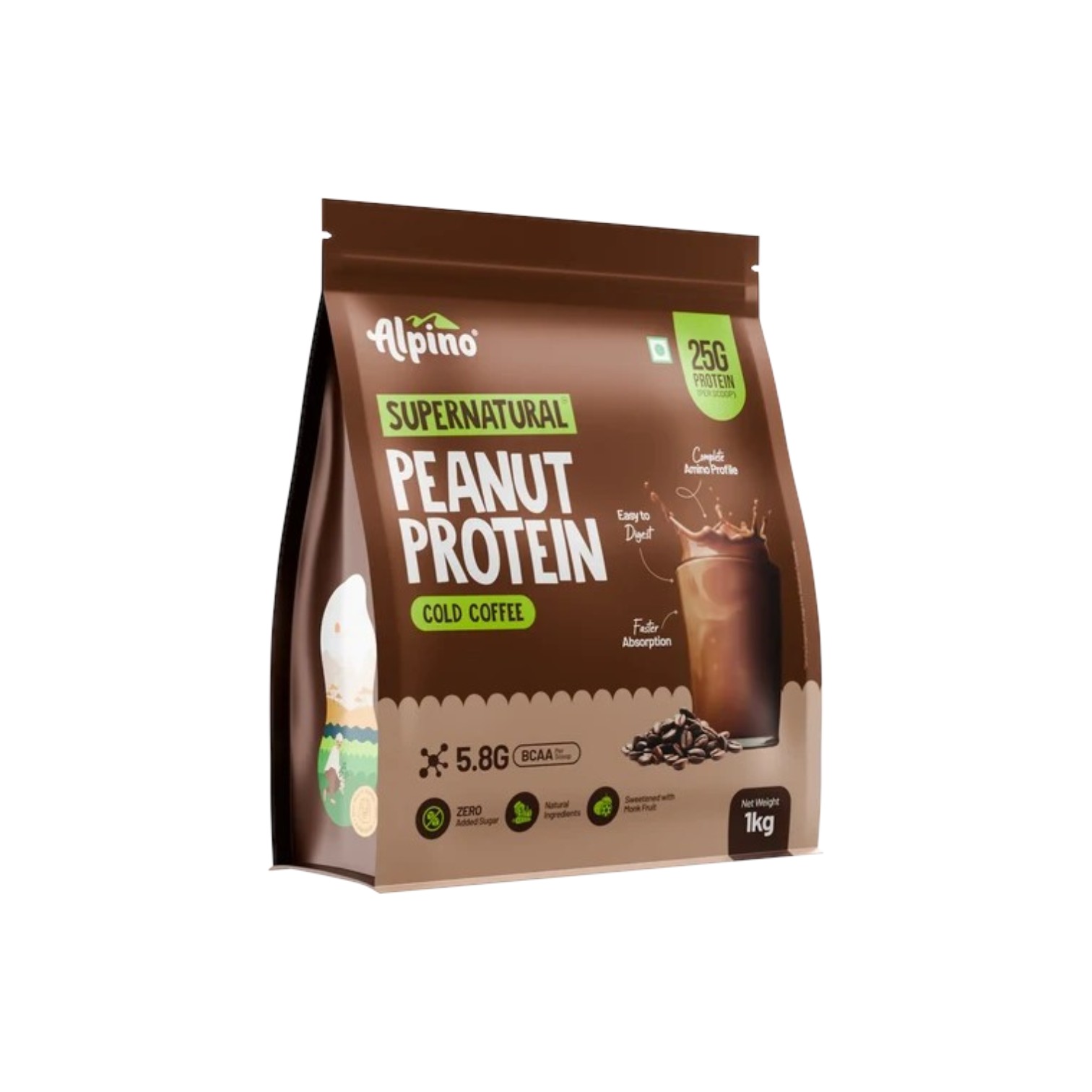 Alpino Supernatural Peanut Protein Powder Cold Coffee 1kg
